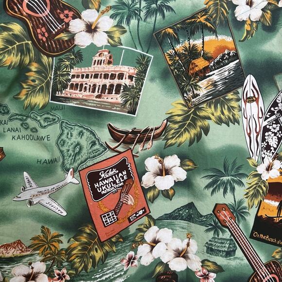 Original Hawaiian Togs Tropical Print Short Sleeve Scrub Top Unisex Size Large - Picture 5 of 6